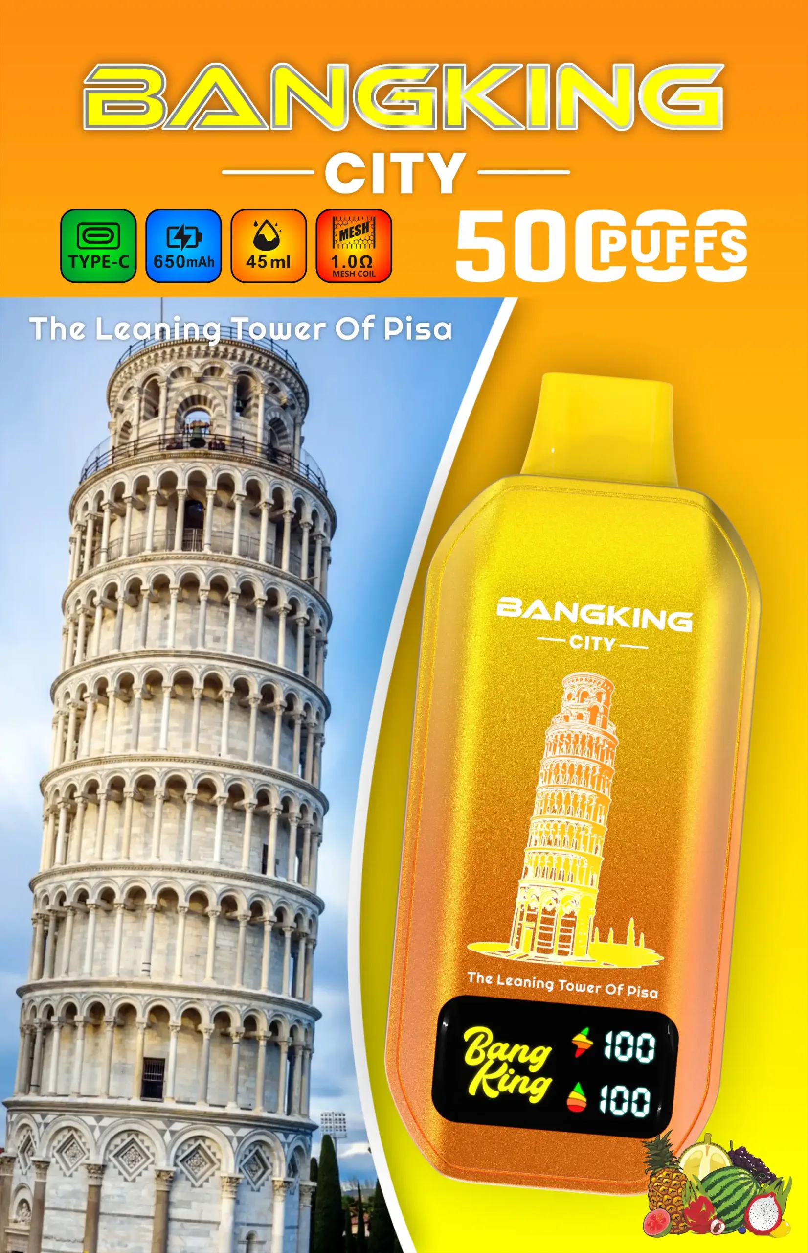 BANG KING 50000 puffs CITY BK5 CT Vape jetable puissante