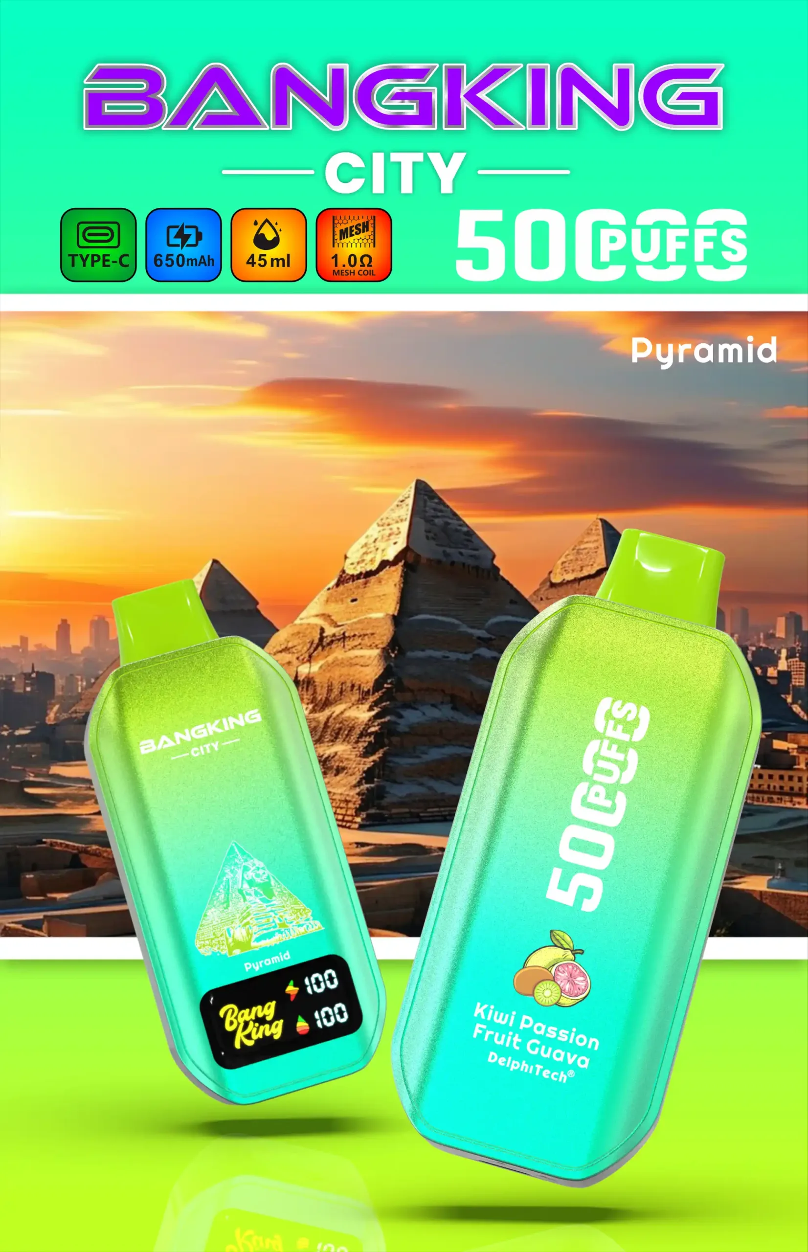 BANG KING 50000 puffs CITY BK5 CT Vape jetable puissante