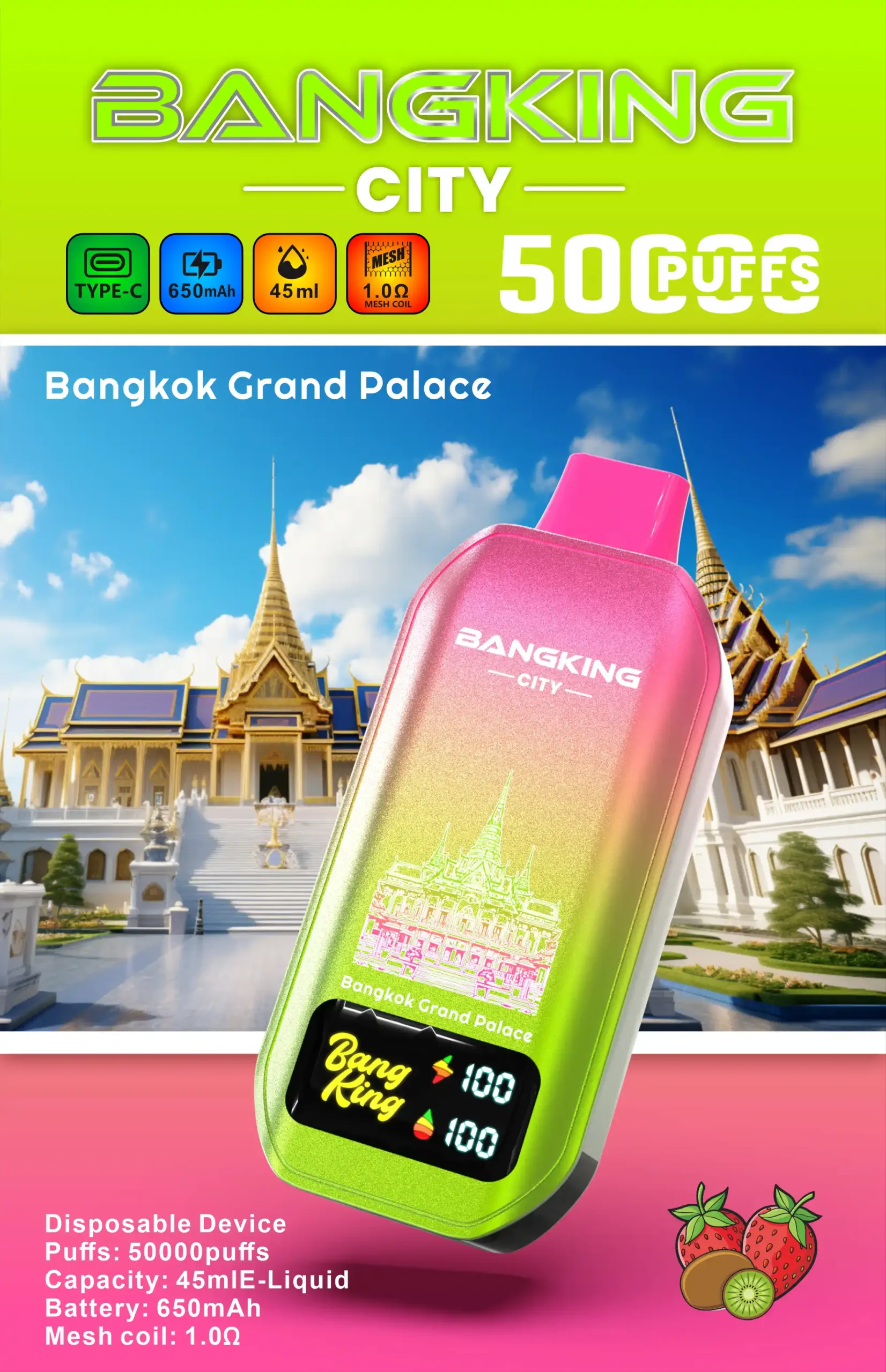 BANG KING 50000 puffs CITY BK5 CT Vape jetable puissante