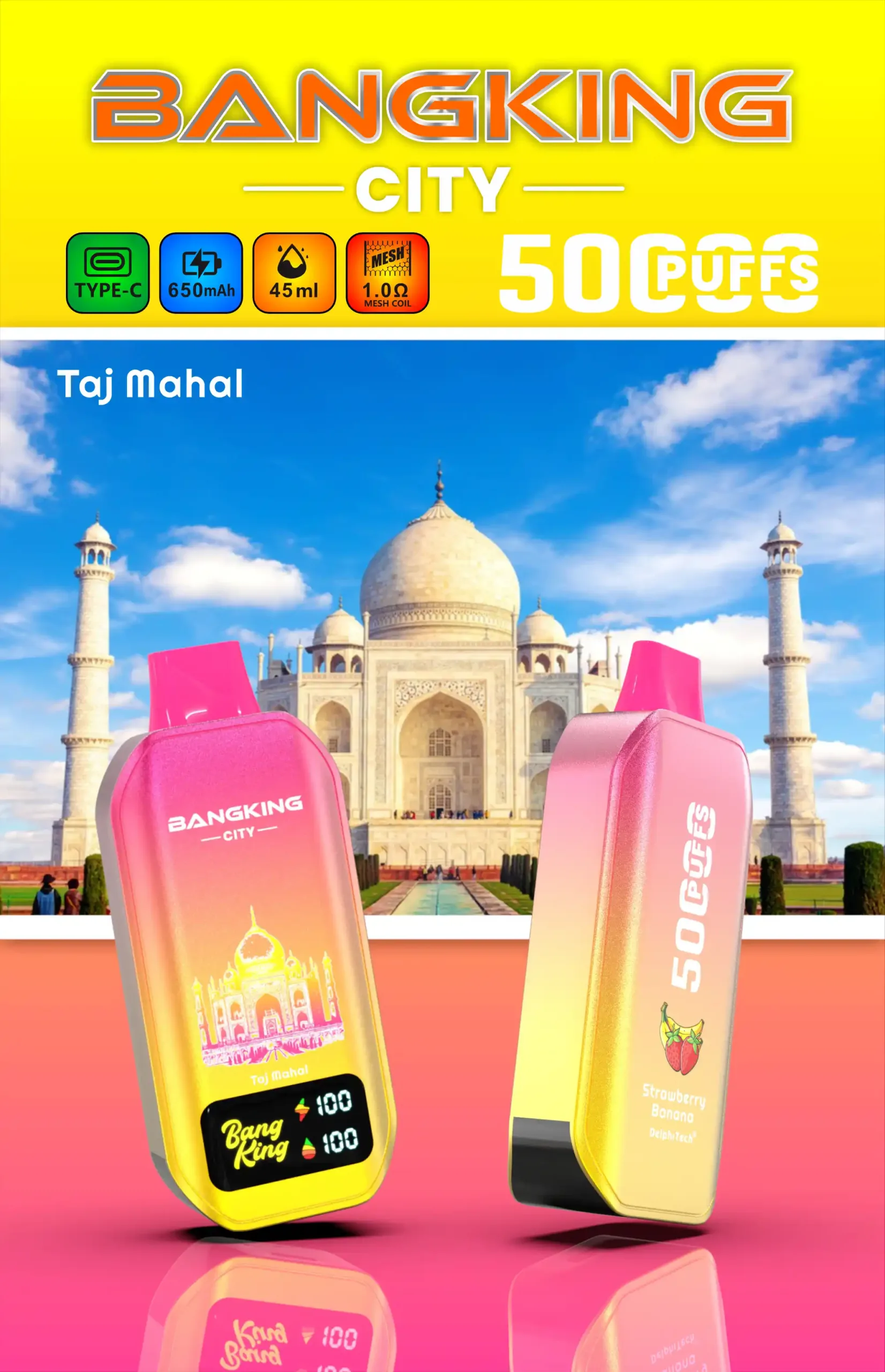 BANG KING 50000 puffs CITY BK5 CT Vape jetable puissante