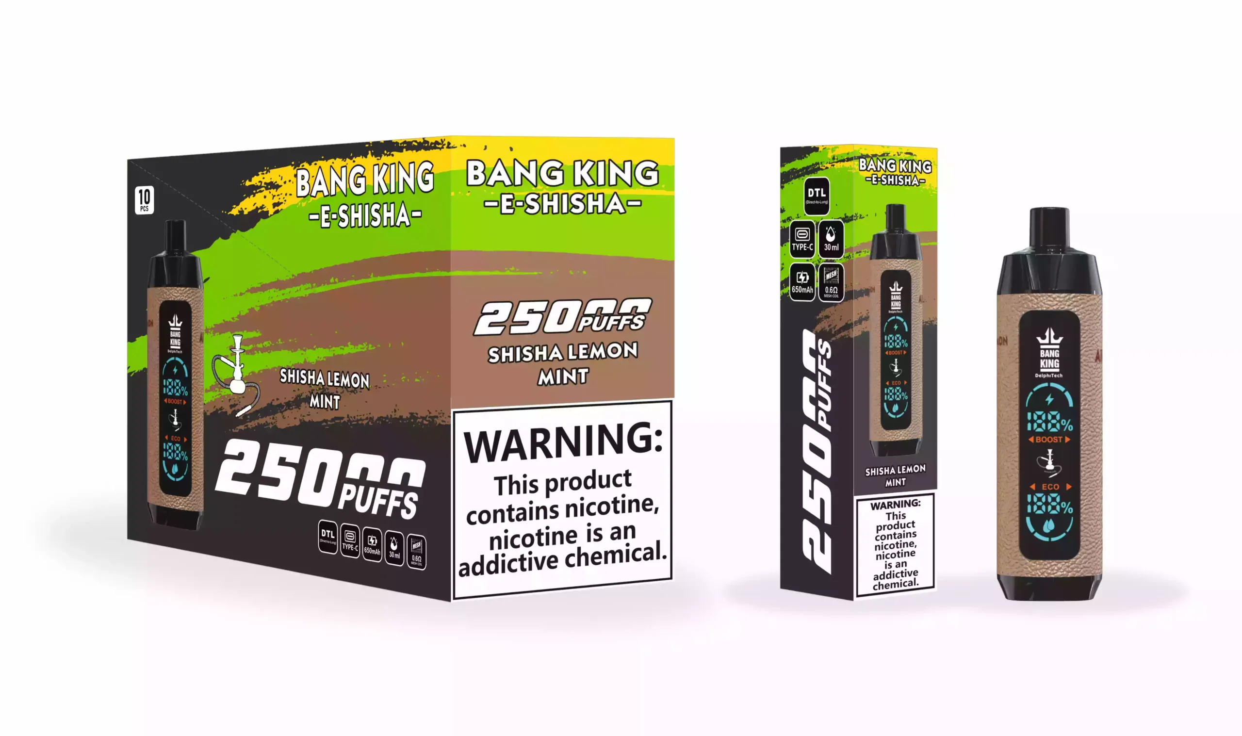 Bang King 25K 25000 Puffs Leather Case Vape premium jetable