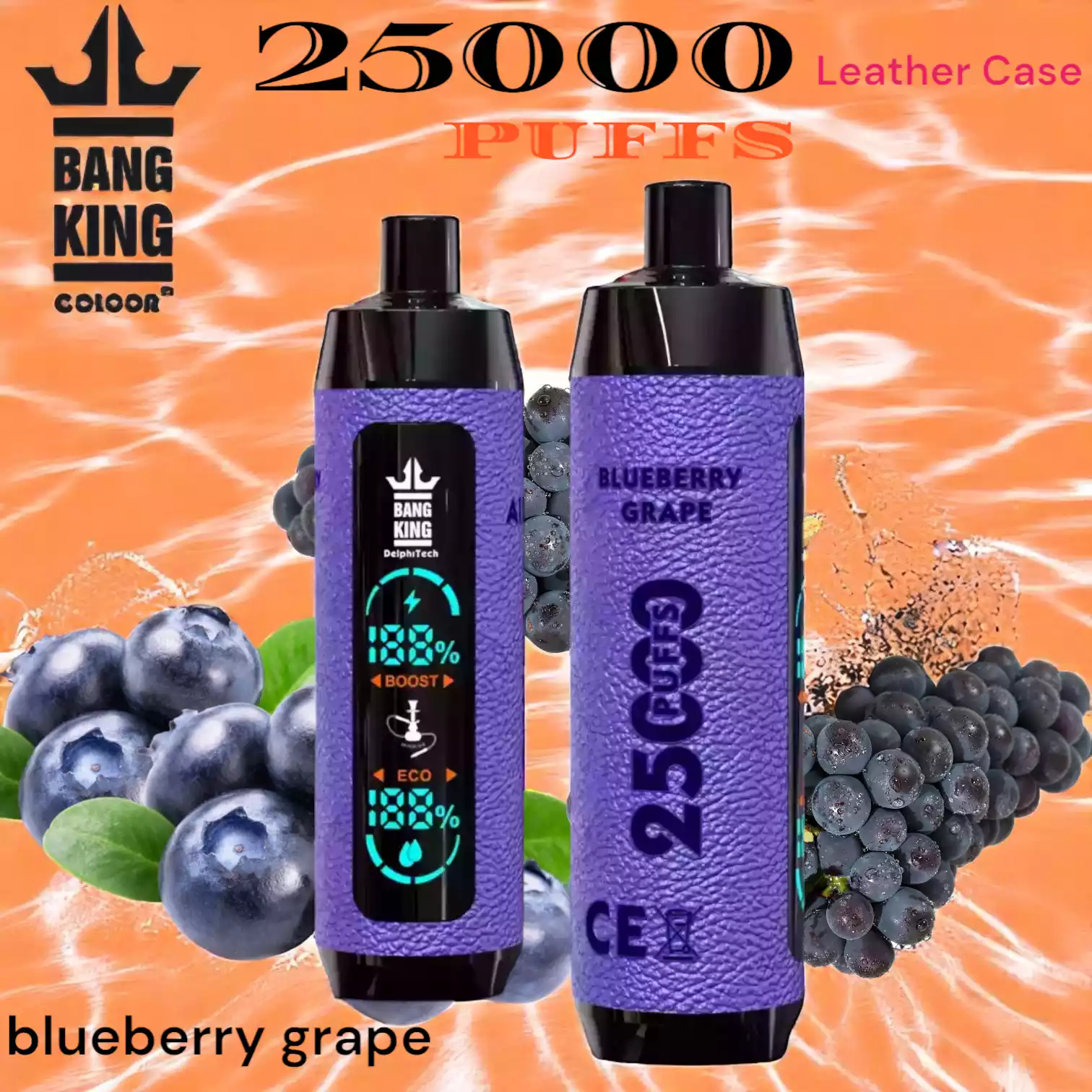 Bang King 25K 25000 Puffs Leather Case Vape premium jetable