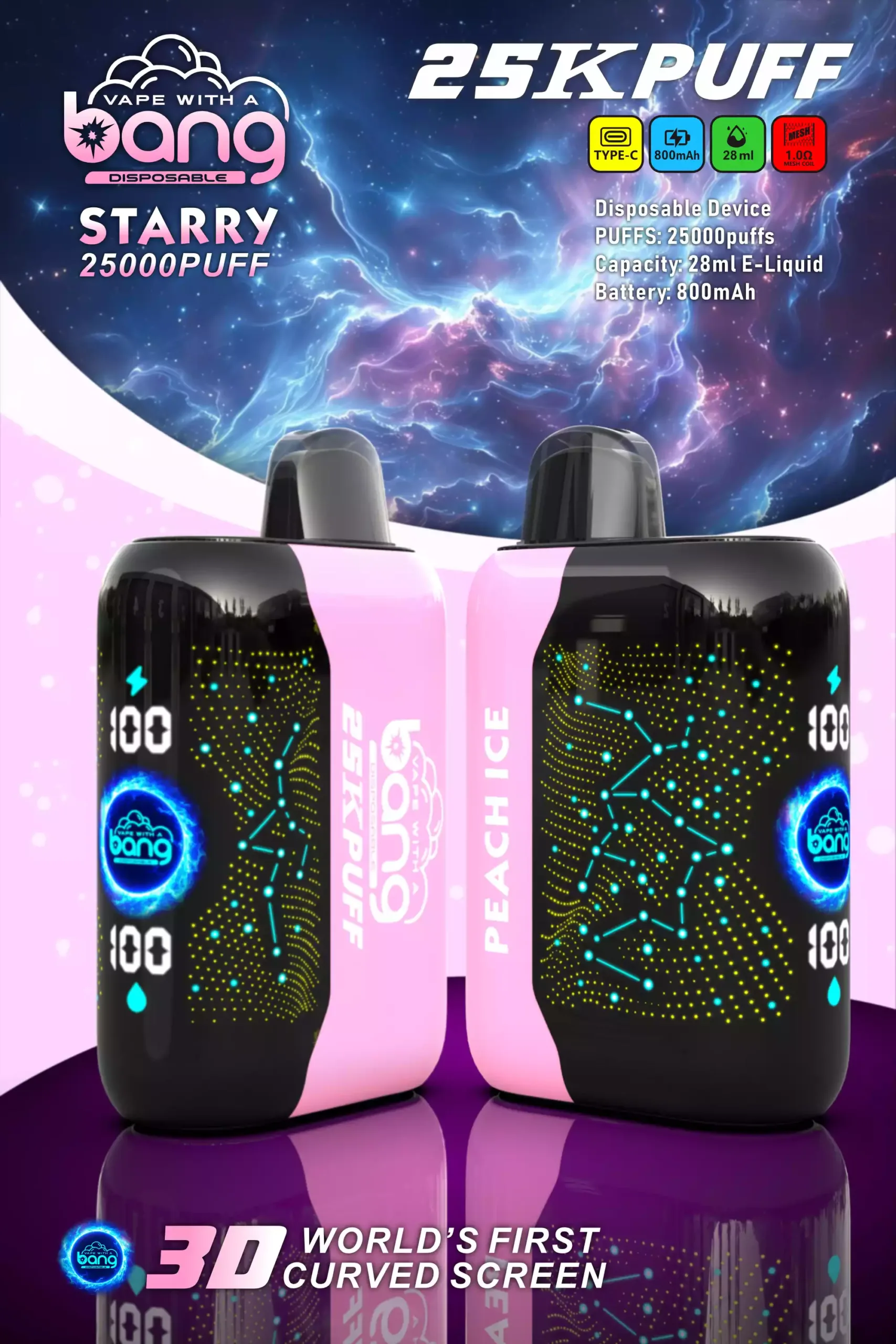 Bang STARRY 25000 Puffs Disposable Vape Autonomie Goût Liberté