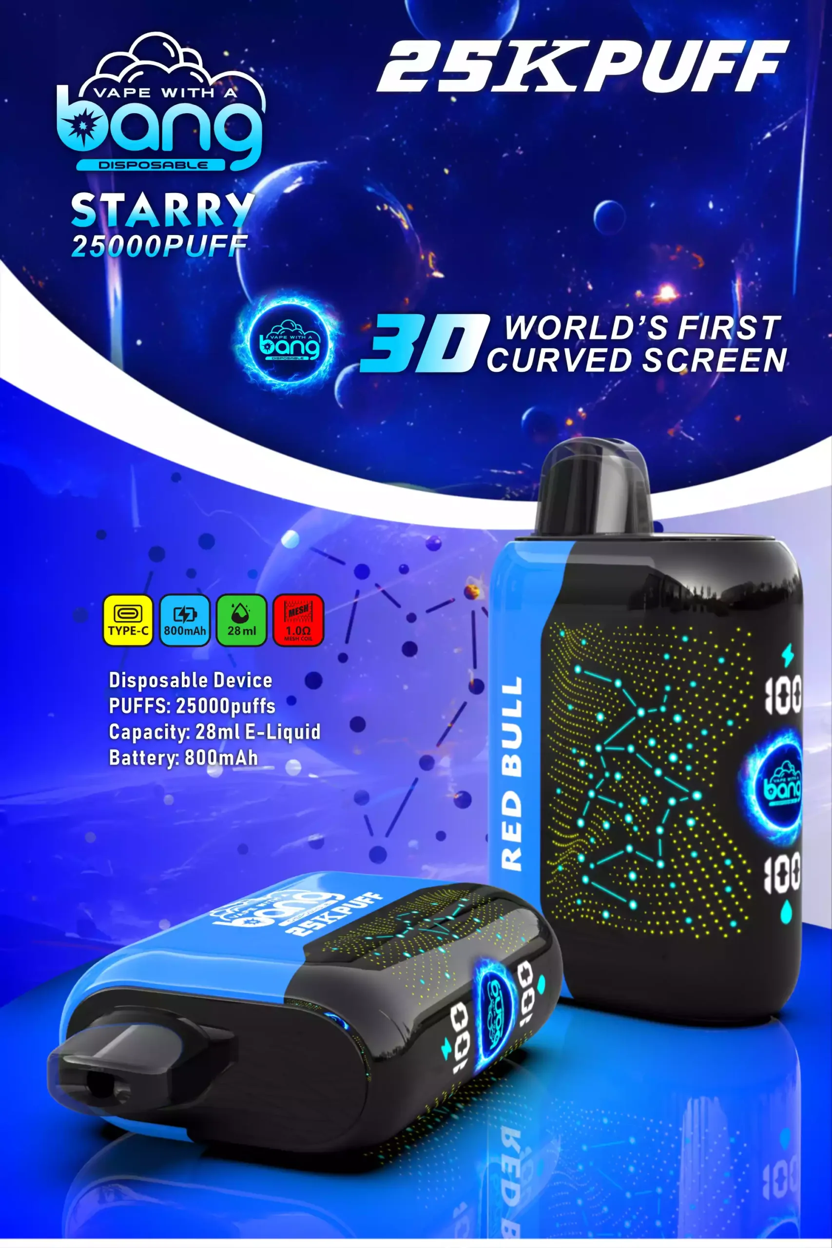 Bang STARRY 25000 Puffs Disposable Vape Autonomie Goût Liberté