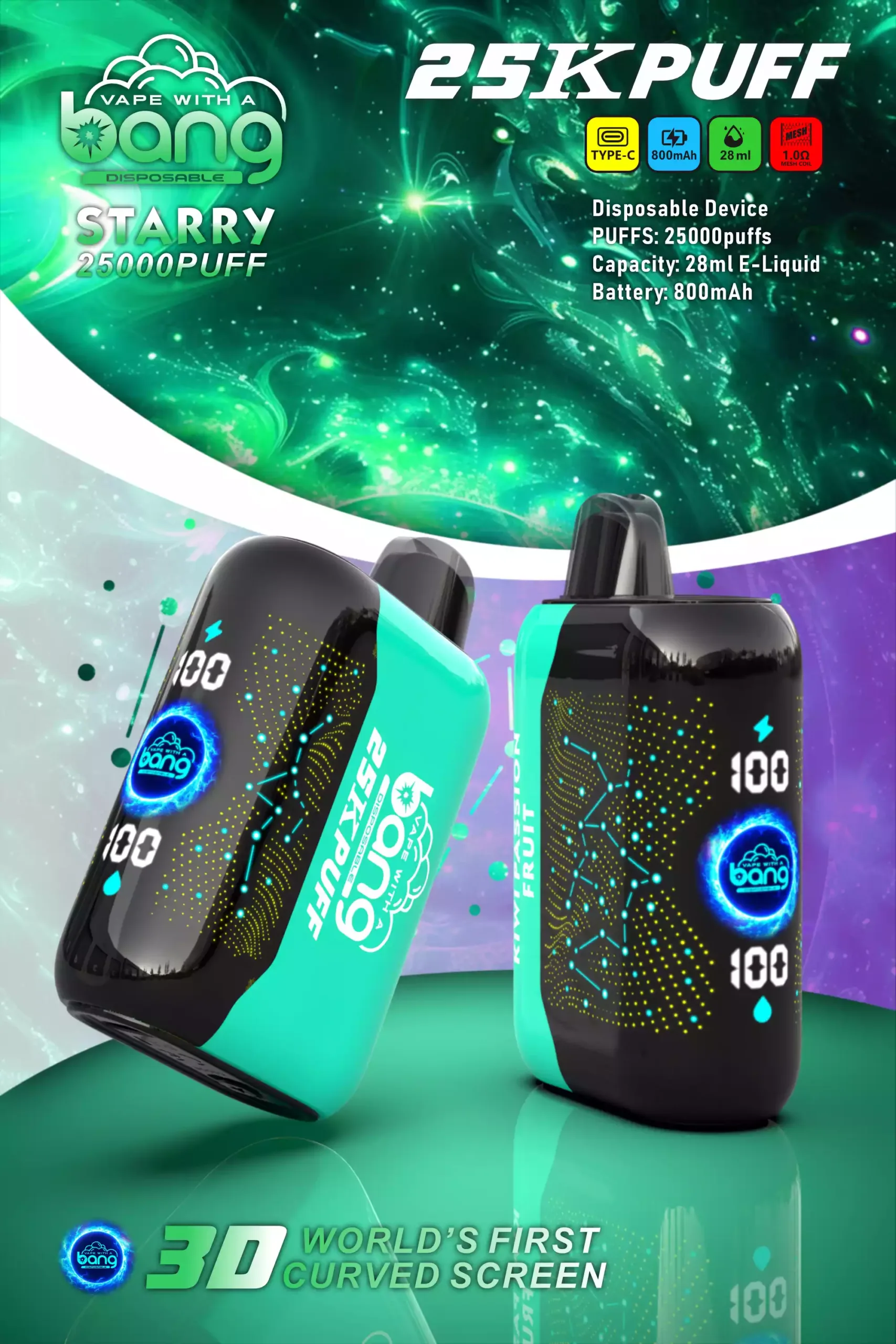 Bang STARRY 25000 Puffs Disposable Vape Autonomie Goût Liberté