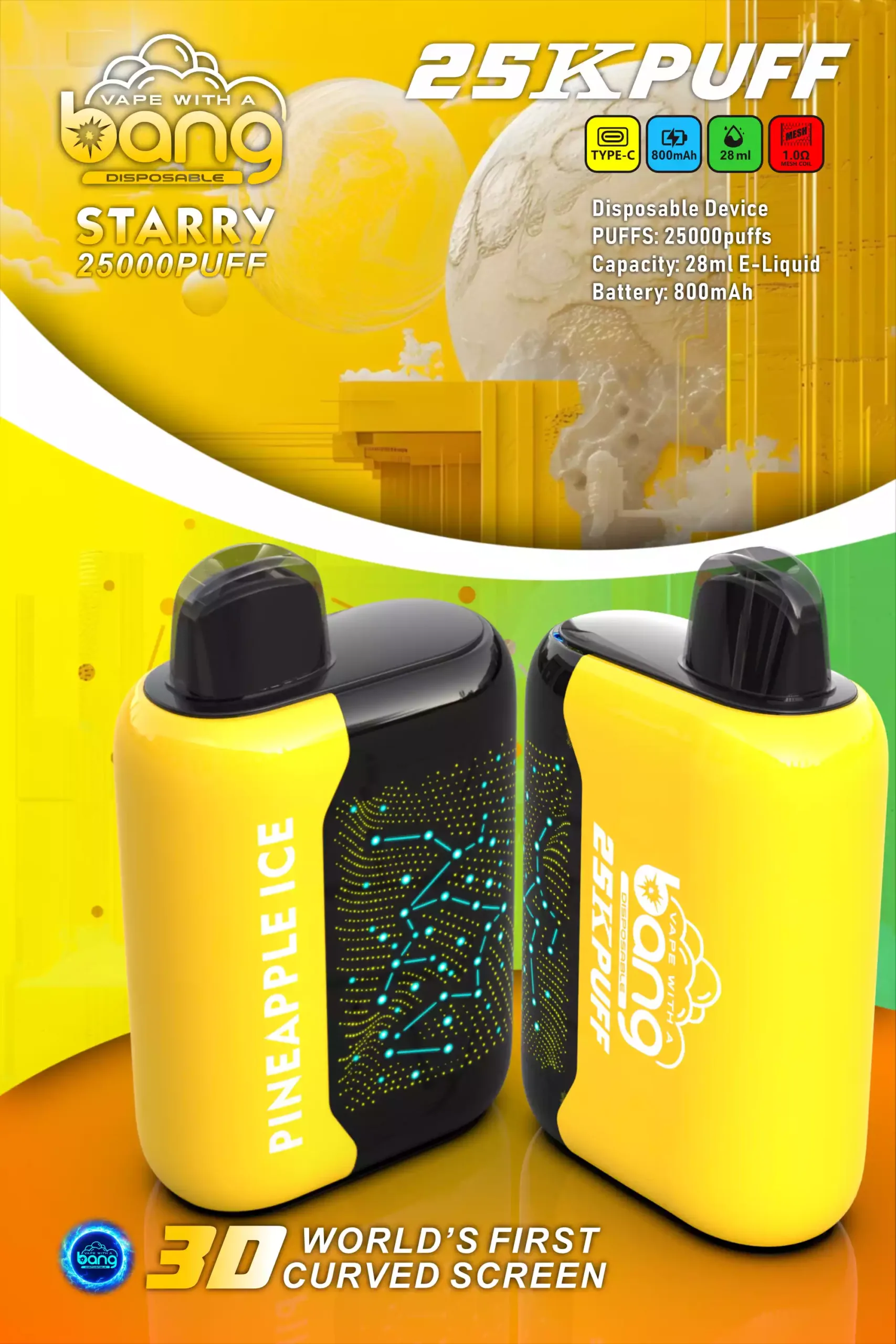 Bang STARRY 25000 Puffs Disposable Vape Autonomie Goût Liberté