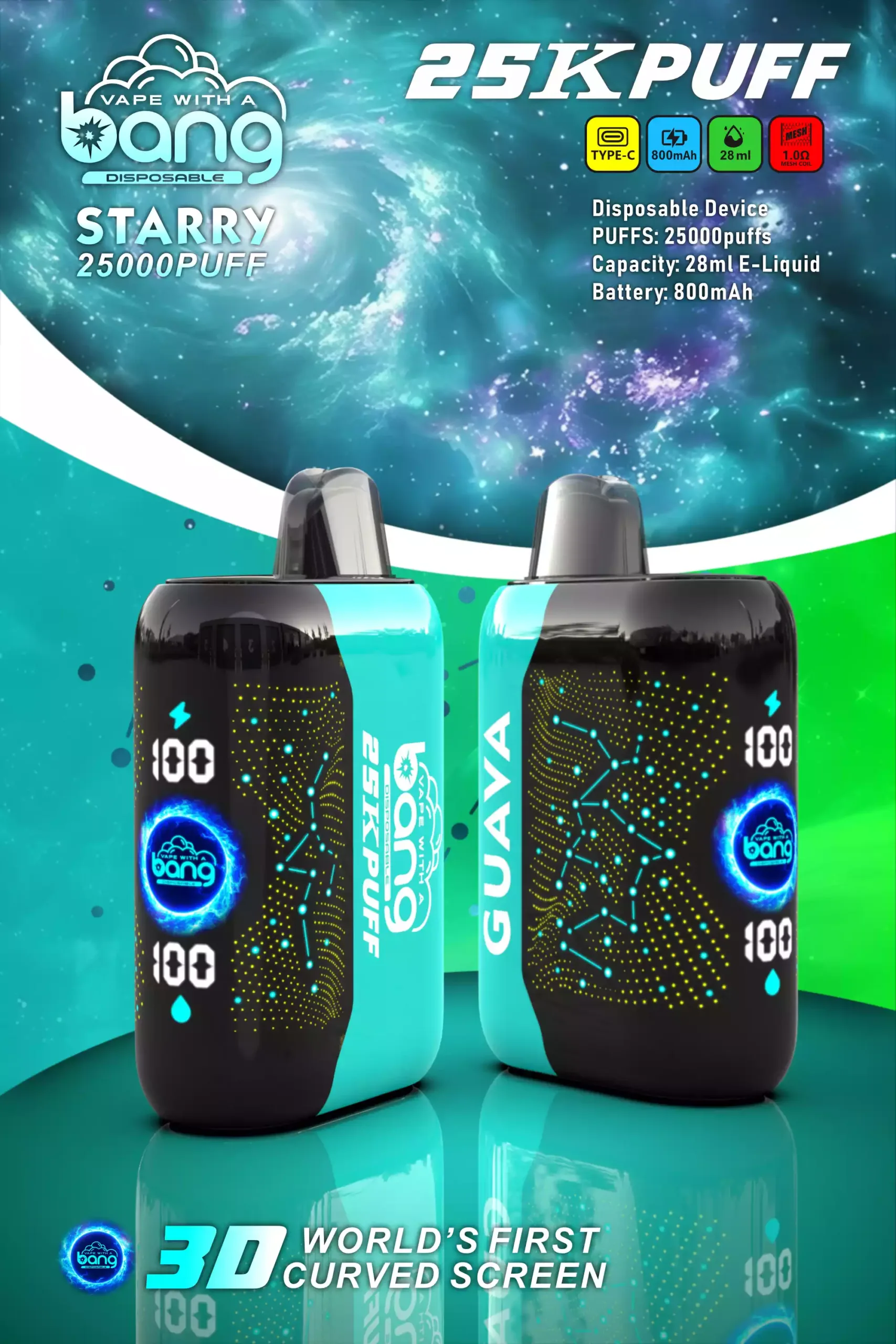 Bang STARRY 25000 Puffs Disposable Vape Autonomie Goût Liberté