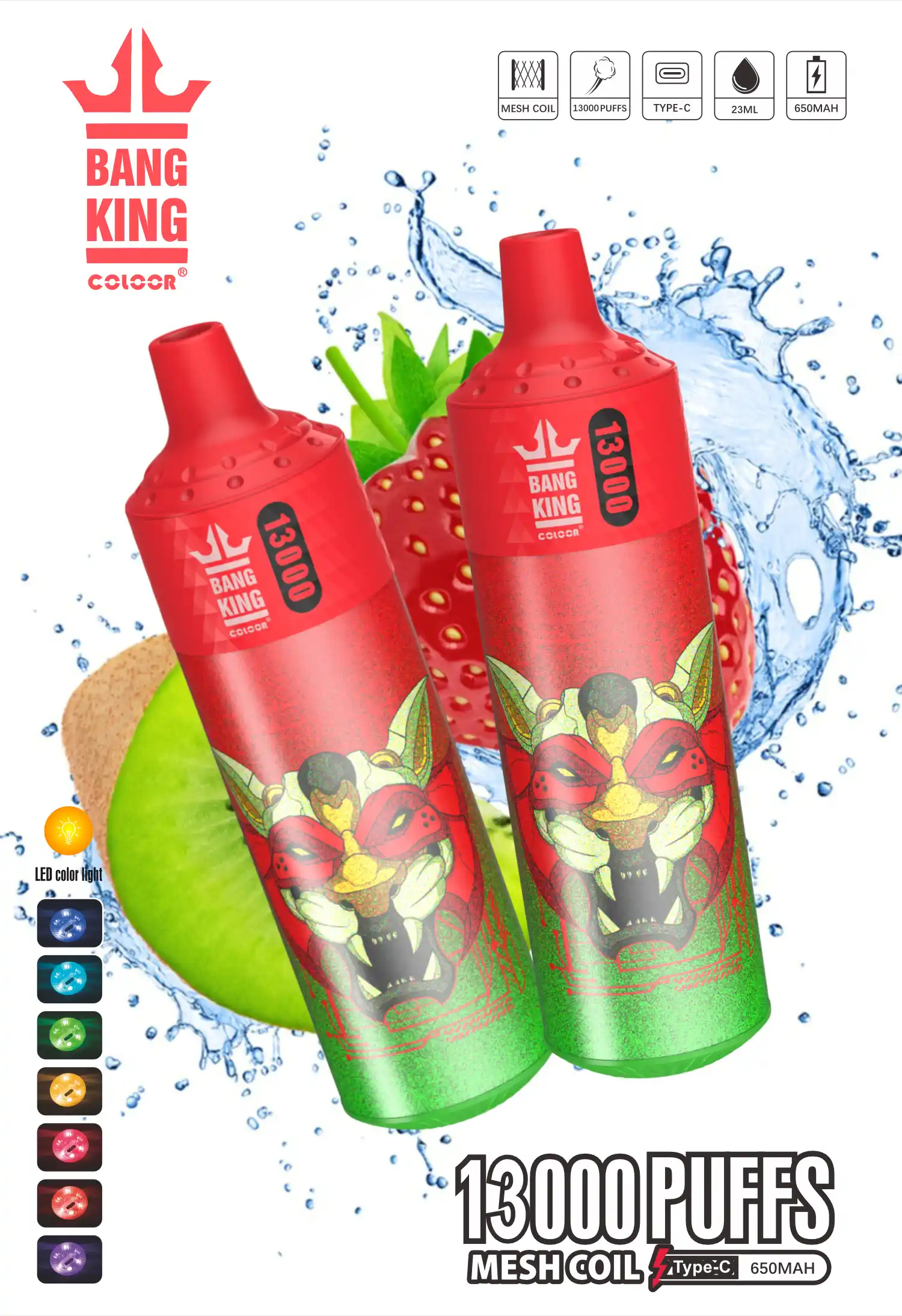 Bang king 13000 Puffs B13K Vape jetable puissante et portable