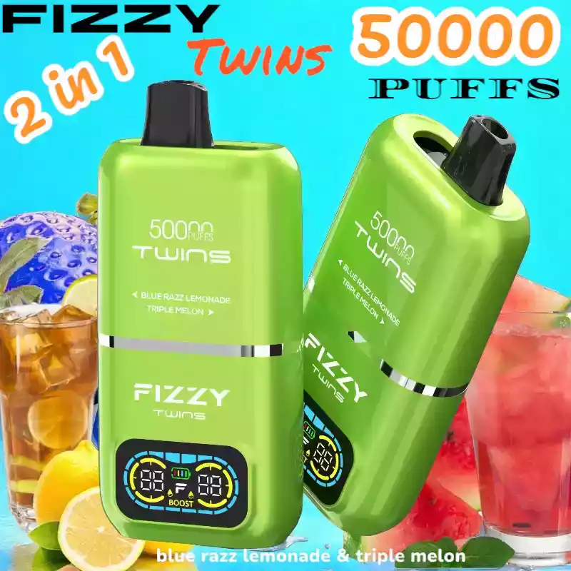 FIZZY Twins 50000 Puffs Vape Double Saveur avec Mesh Coil