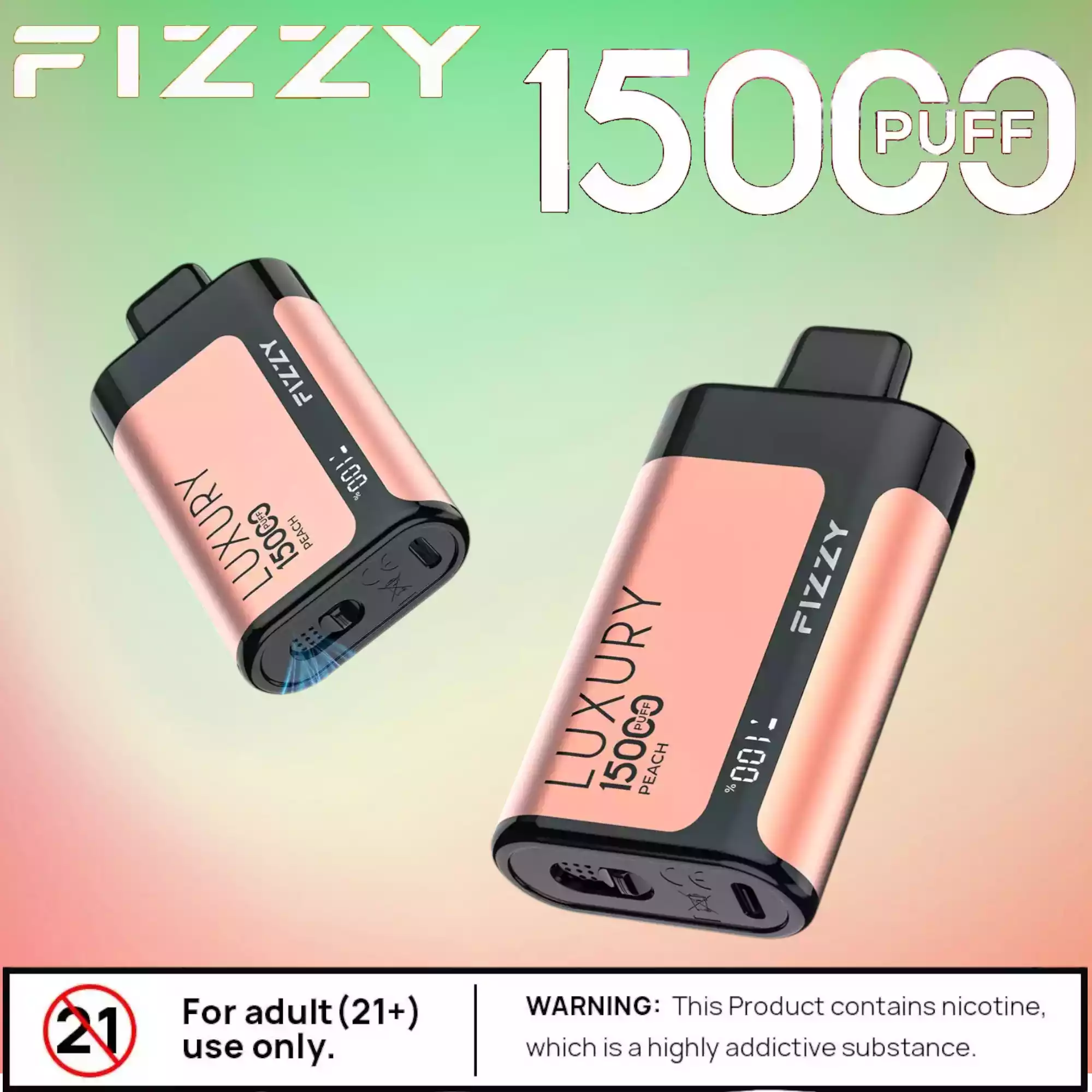 Fizzy Luxury 15000 Puffs Vape Fruitée avec Mesh Coil 22ml