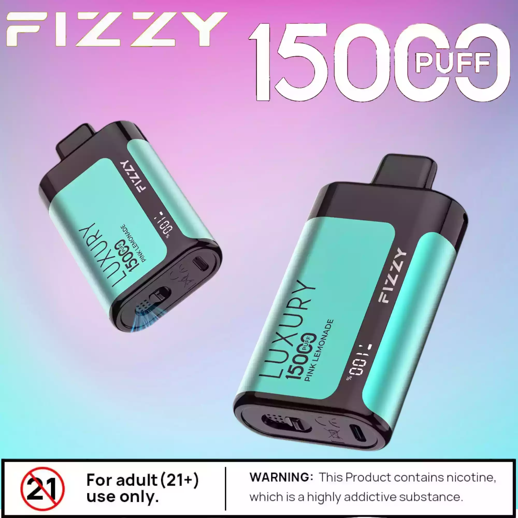 Fizzy Luxury 15000 Puffs Vape Fruitée avec Mesh Coil 22ml