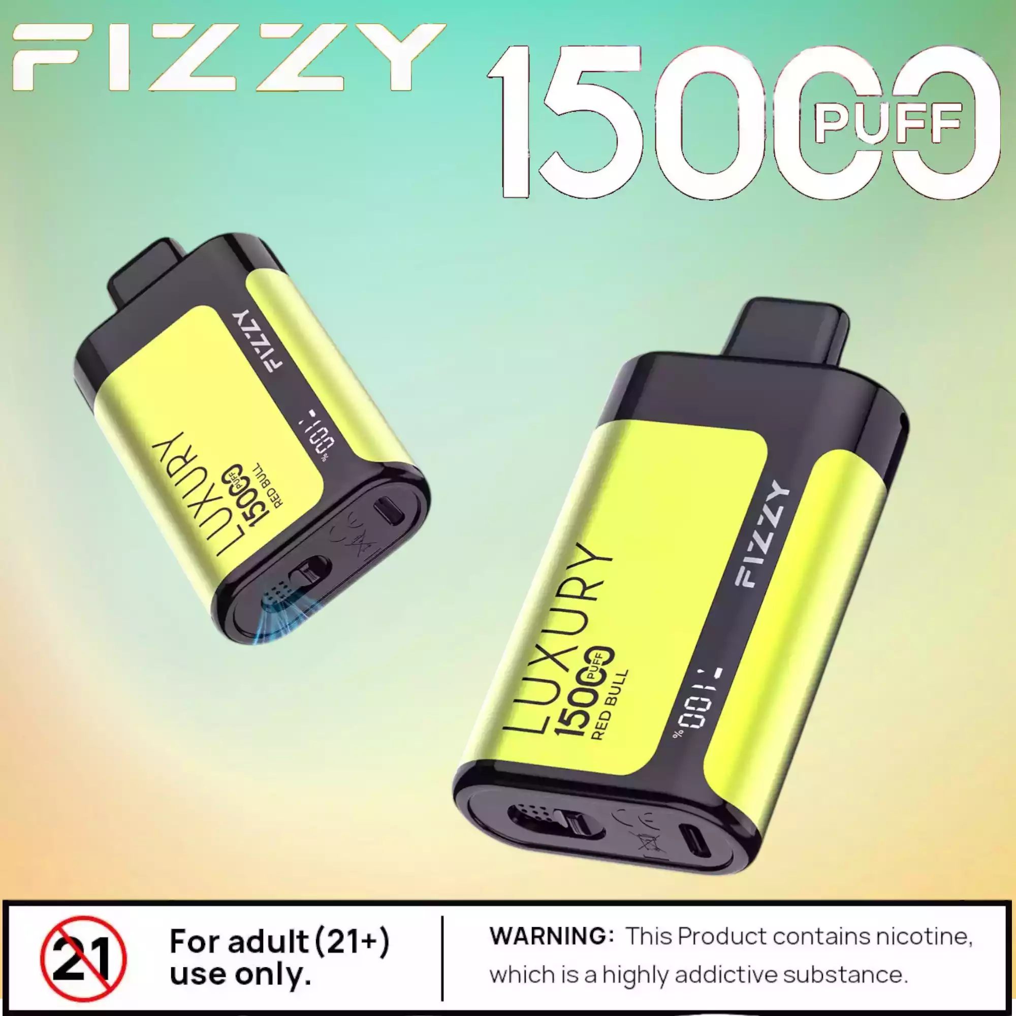 Fizzy Luxury 15000 Puffs Vape Fruitée avec Mesh Coil 22ml