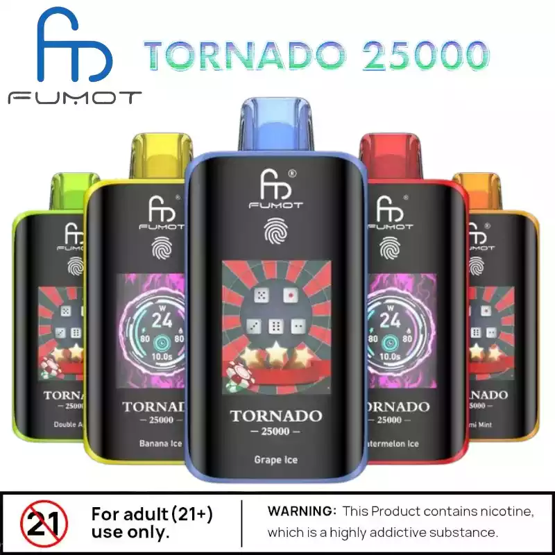 RandM Tornado 25000 Puffs Vape Écran TFT Dual Mesh Type-C
